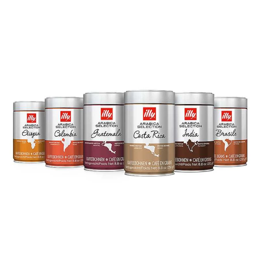 illy Arabica Coffee Tasting Kit - 6 Premium Single-Origin Coffee Bean Sampler Pack for Home Brewing