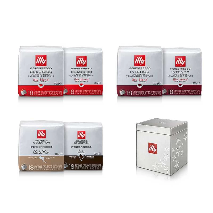 "Illy iperespresso Coffee Capsules with Premium Capsule Holder Box"