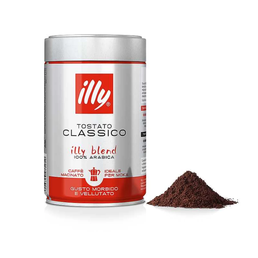 "Illy Classic Roasted Ground Moka Coffee - 250g (8.8 oz) Premium Italian Blend"