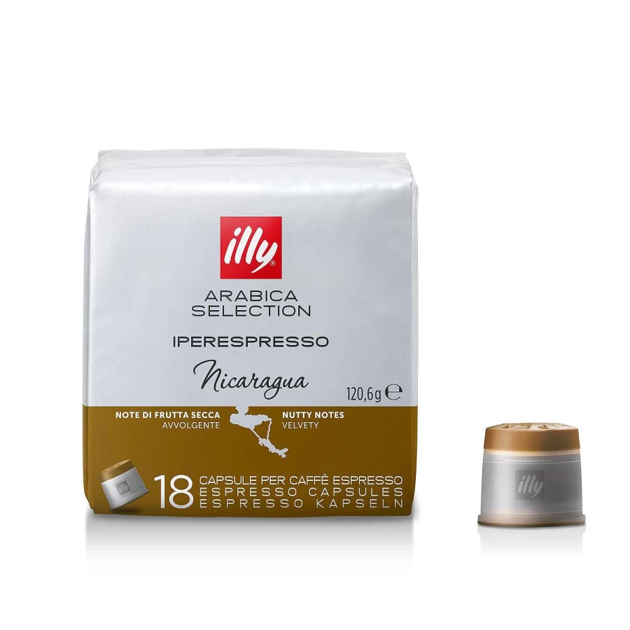 illy Iperespresso Coffee Capsules 18-Count Arabica Blend Nicaragua Single-Origin Espresso Pods