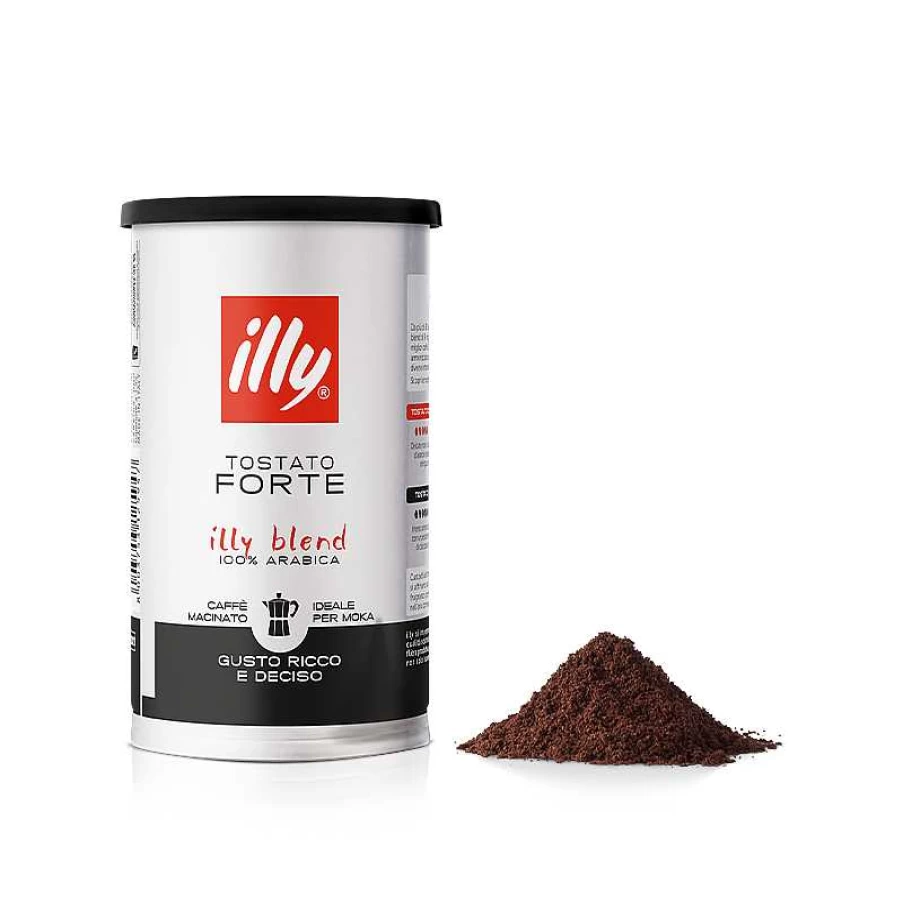"Illy Strong Roasted Ground Moka Coffee - Rich & Bold Italian Blend"