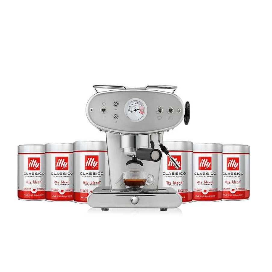 "Illy X1 Espresso Machine & Classic Ground Coffee Bundle - Limited Time Promotion"