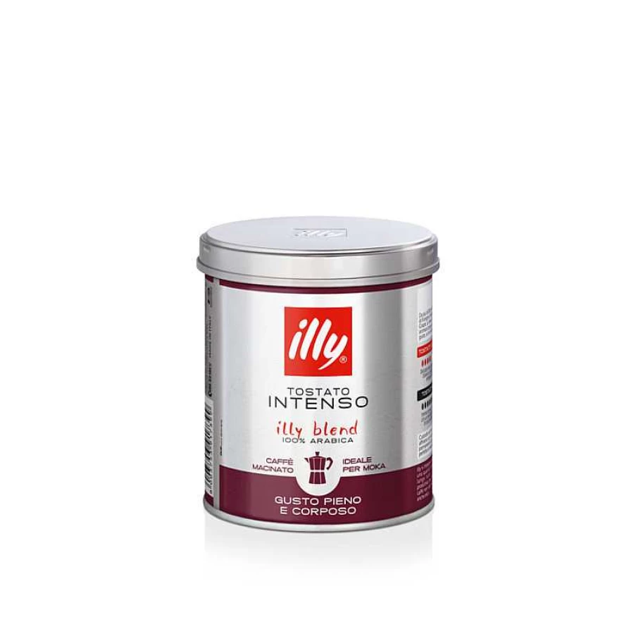 "Illy Intense Roast Moka Ground Coffee - Rich & Aromatic Blend for Espresso"