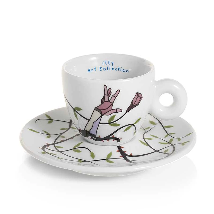 "Illy Art Collection Biennale 2022 Espresso Cups - Set of 2 Ceramic Coffee Cups"