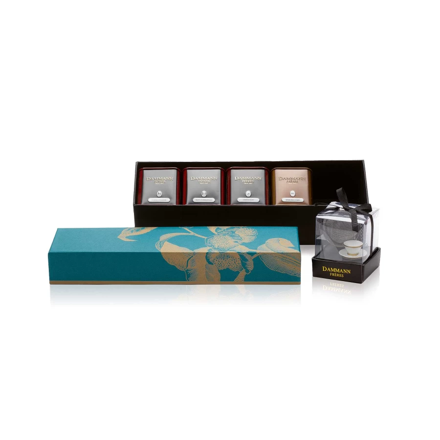 "Illy Coffret Allures Loose Tea Gift Set with 4 Varieties and Infuser"