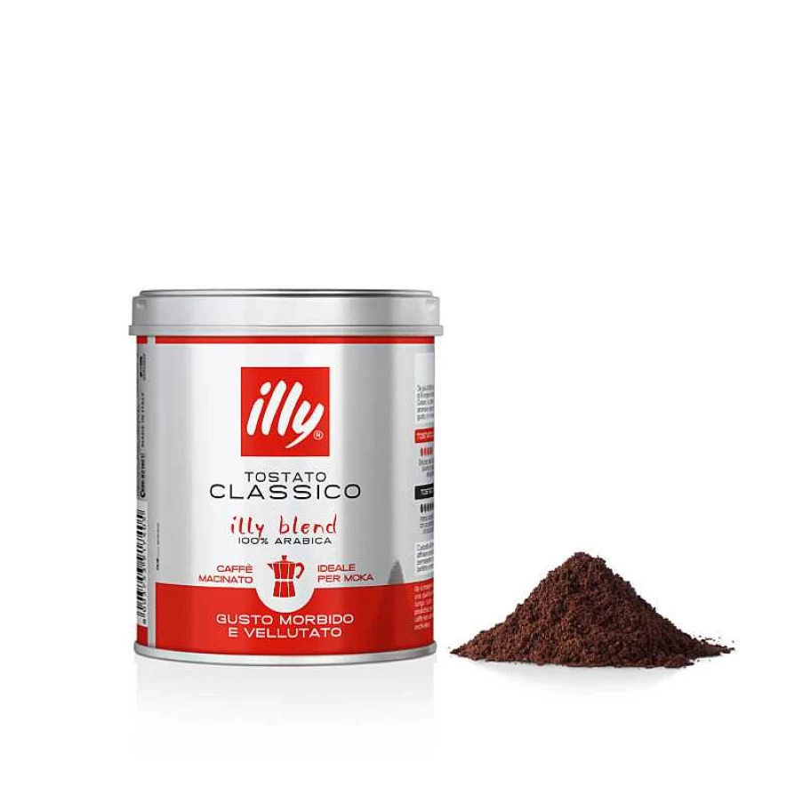 "Illy Classic Roasted Espresso Ground Coffee - 125g (4.4oz) Premium Italian Blend"