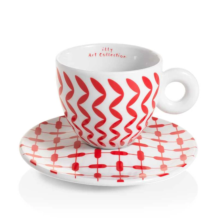 "Illy Art Collection Mona Hatoum - Set of 6 Premium Cappuccino Cups"