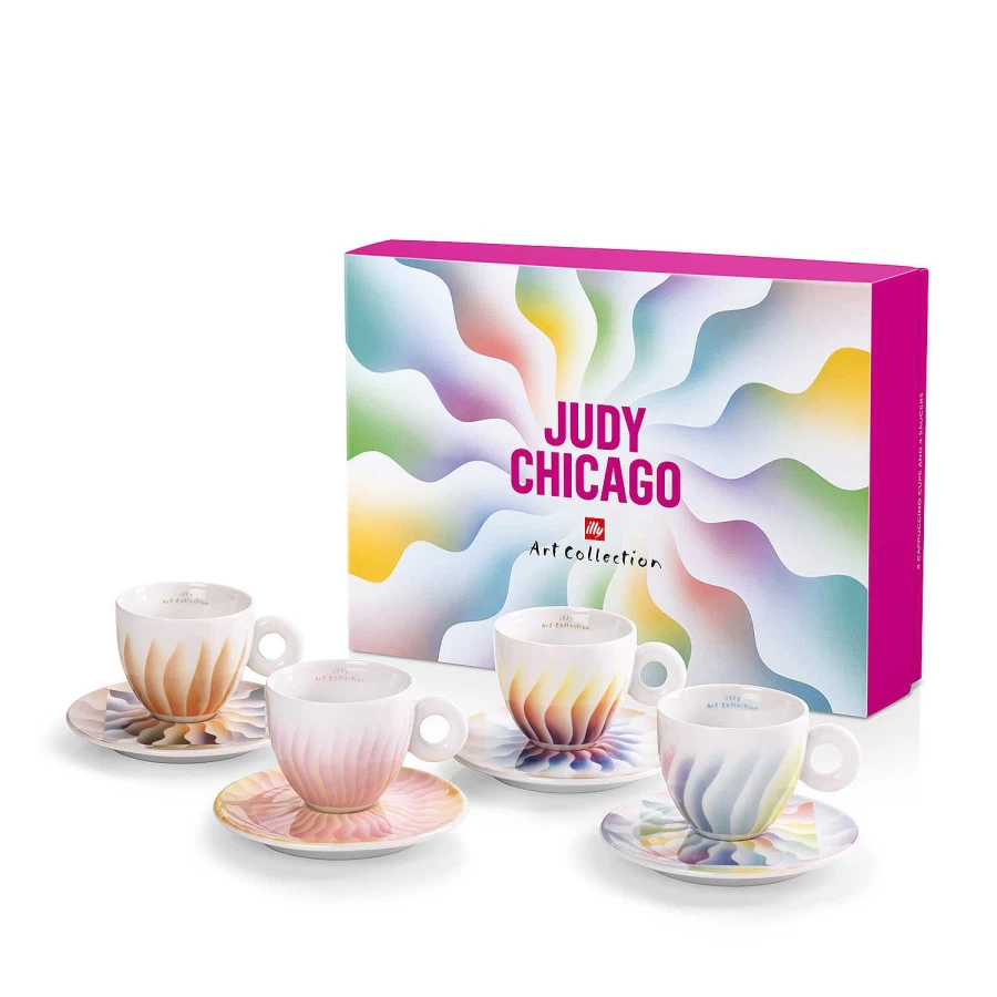 "Illy Art Collection Judy Chicago - Set of 4 Premium Cappuccino Cups"