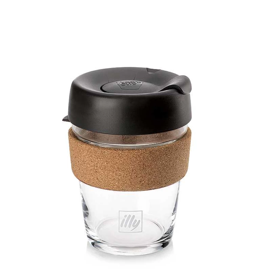 "Illy Travel Mug - 350ml Glass KeepCup for Coffee On The Go"