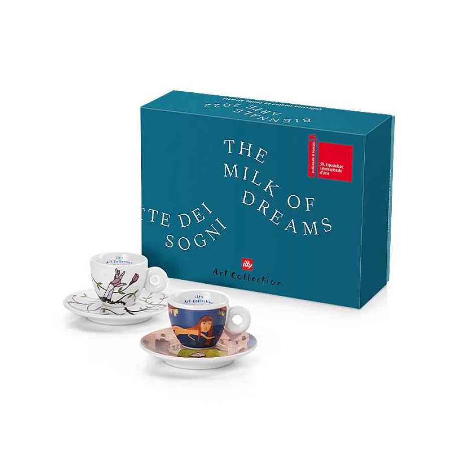"Illy Art Collection Biennale 2022 Espresso Cups - Set of 2 Ceramic Coffee Cups"
