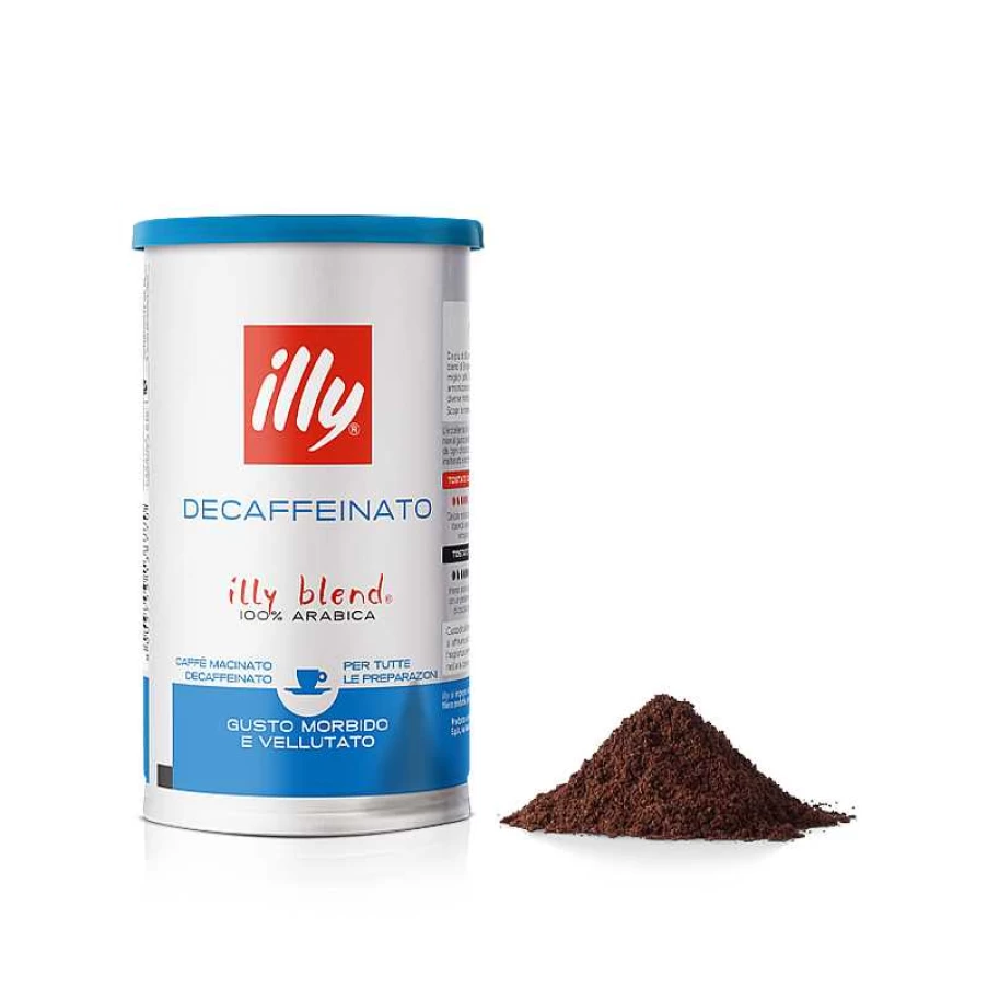 "Illy Decaf Ground Coffee: Rich Flavor, Smooth Taste – 100% Arabica, Decaffeinated"