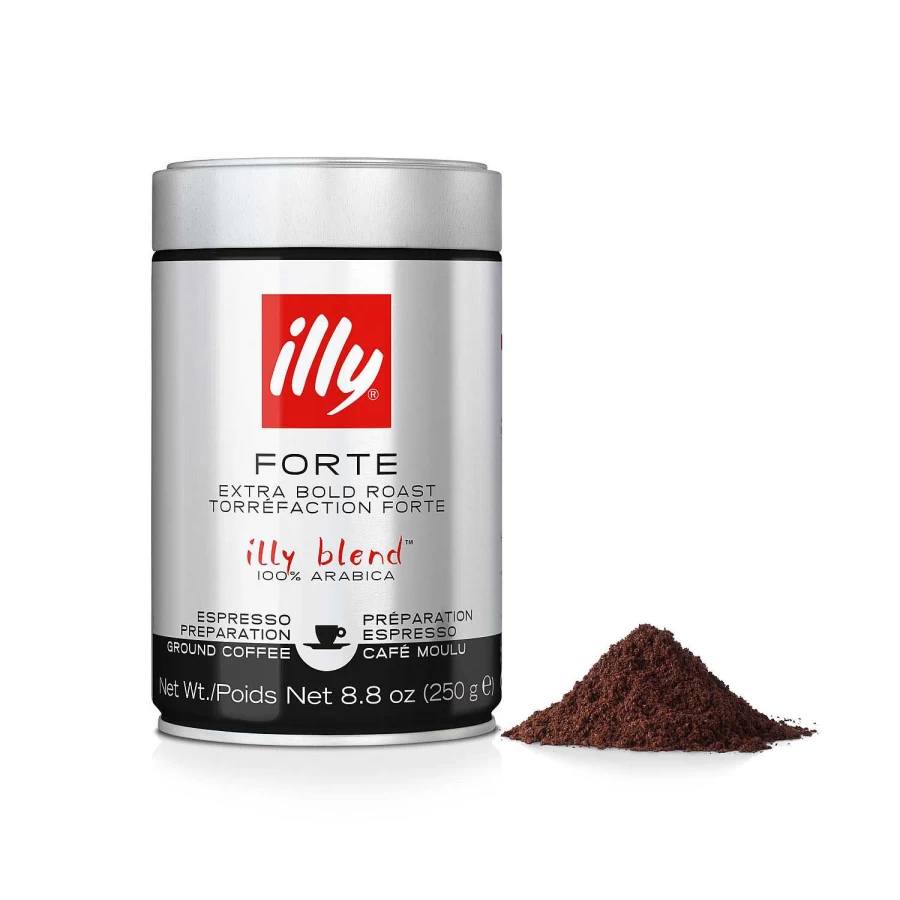 "Illy Strong Roasted Espresso Ground Coffee - Rich & Bold Blend for Authentic Italian Espresso"