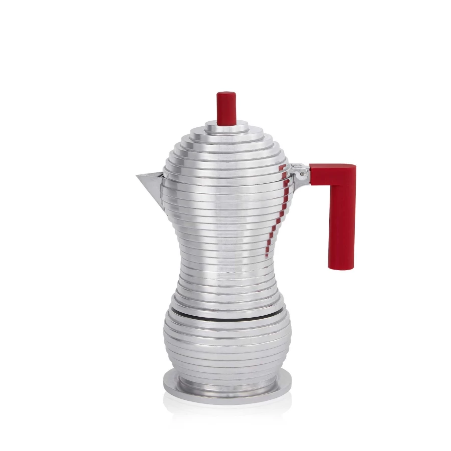 illy Moka Pot - 3 Cup Stovetop Espresso Maker, Alessi Pulcina Coffee Maker for Italian Brew