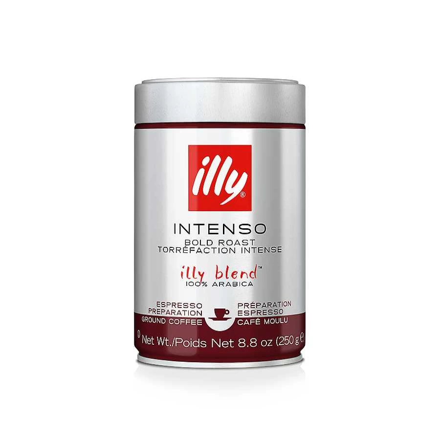 "Illy Intense Roast Espresso Ground Coffee - Rich & Bold Flavors"
