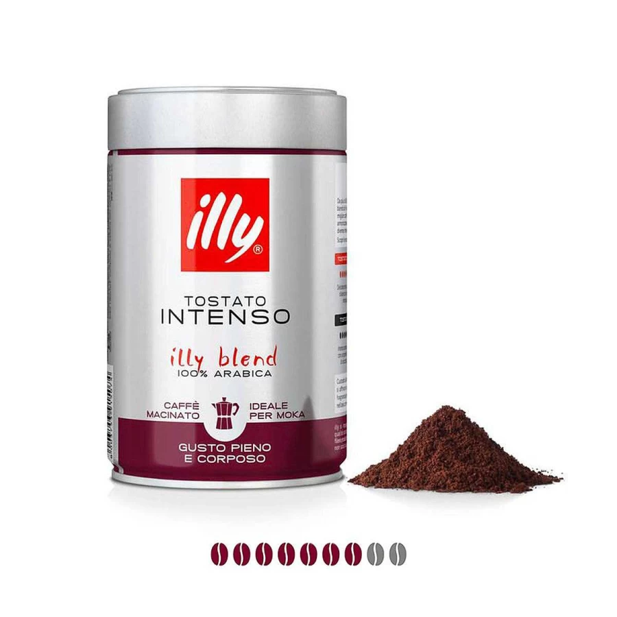 "Illy Intense Roast Mocha Ground Coffee - Rich & Bold Flavors for Coffee Lovers"