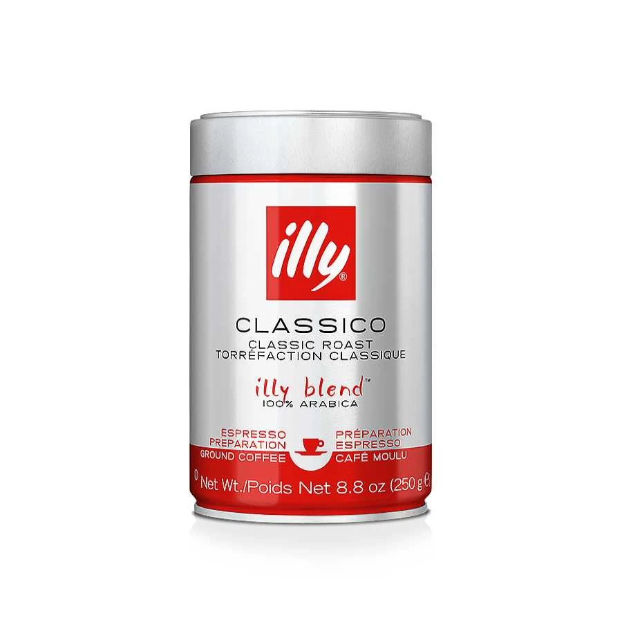 "Illy Classic Roasted Espresso Ground Coffee - 250g (8.8oz) Premium Italian Blend"