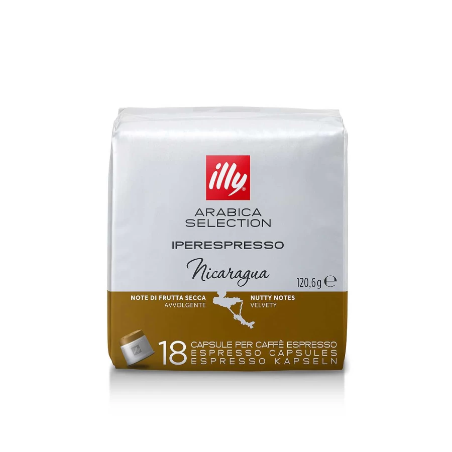 illy Iperespresso Coffee Capsules 18-Count Arabica Blend Nicaragua Single-Origin Espresso Pods