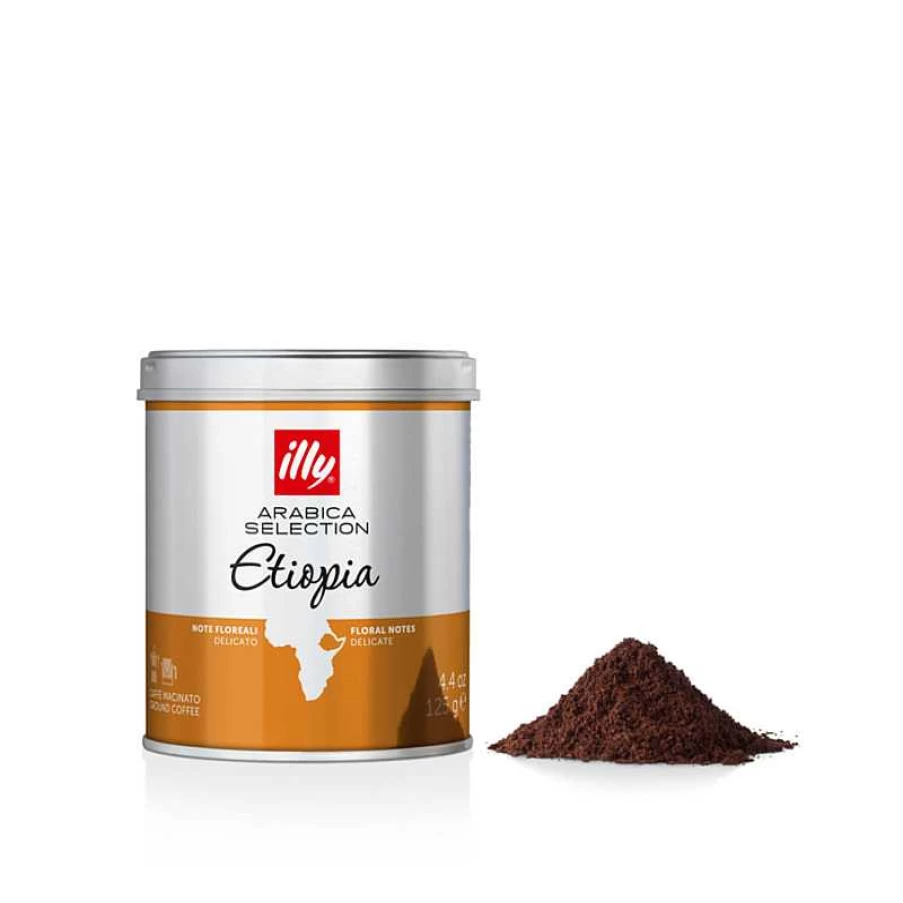 illy Moka Arabica Ground Coffee - Ethiopia Single Origin, Premium Quality for Rich Flavor