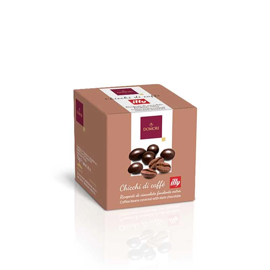"Illy Coffee Beans Covered in Premium Domori Chocolate – Gourmet Chocolate-Covered Espresso Beans"