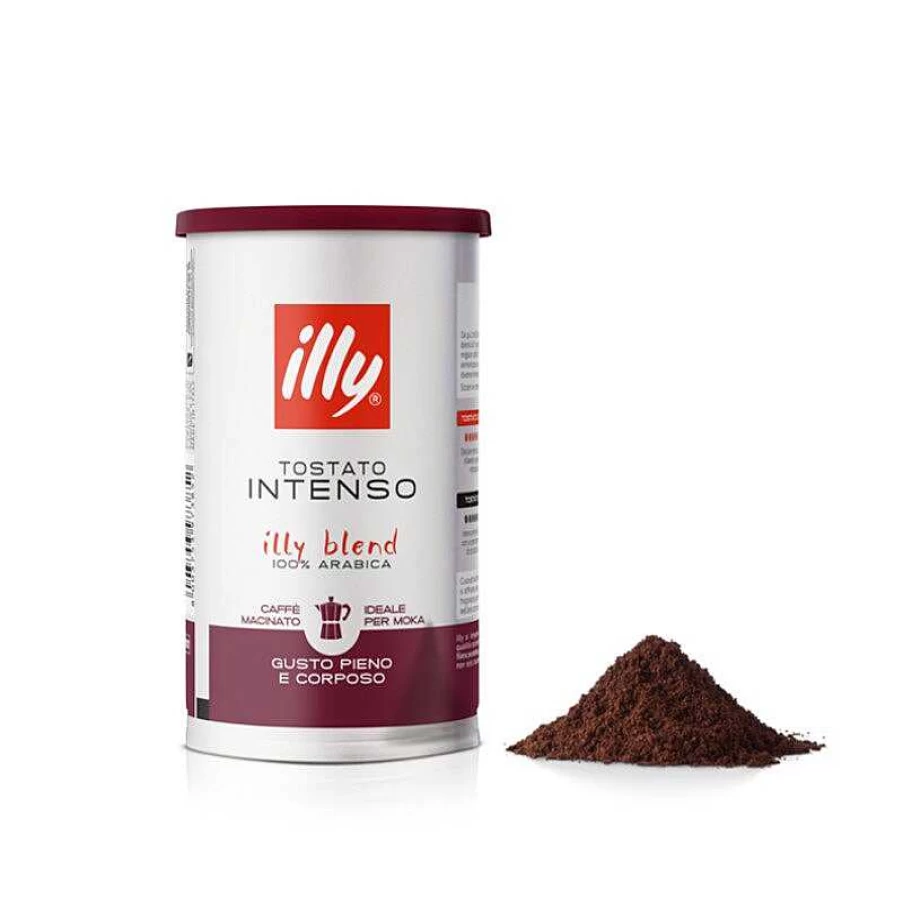 "Illy Intense Roasted Moka Ground Coffee - Rich & Bold Flavor"