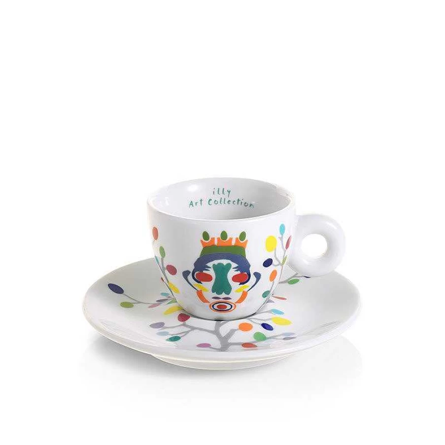 "Illy Art Collection Espresso Cups Set of 2 - Designed by Pascale Marthine Tayou"